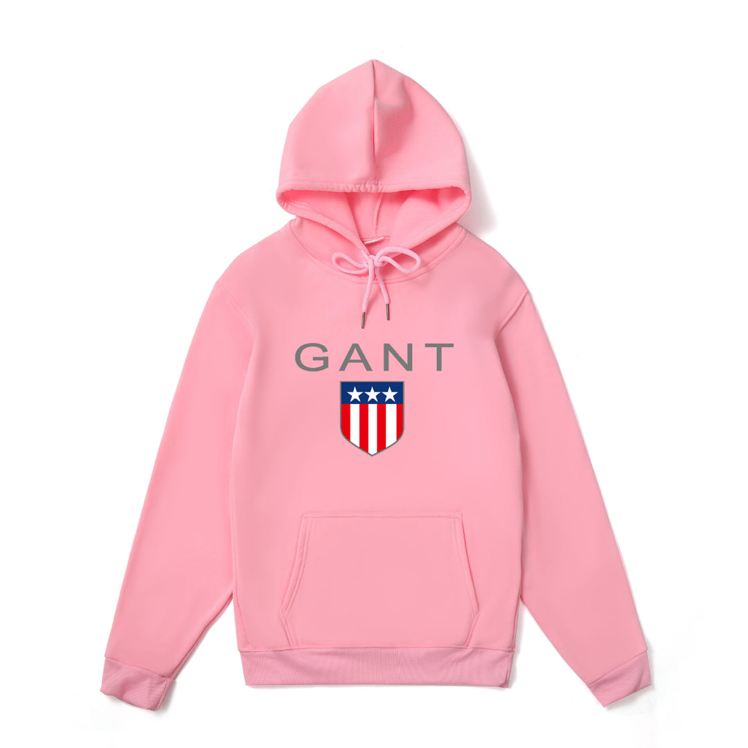 Men's Hoodie with Sporty Logo Design and Kangaroo Pocket Lisslune