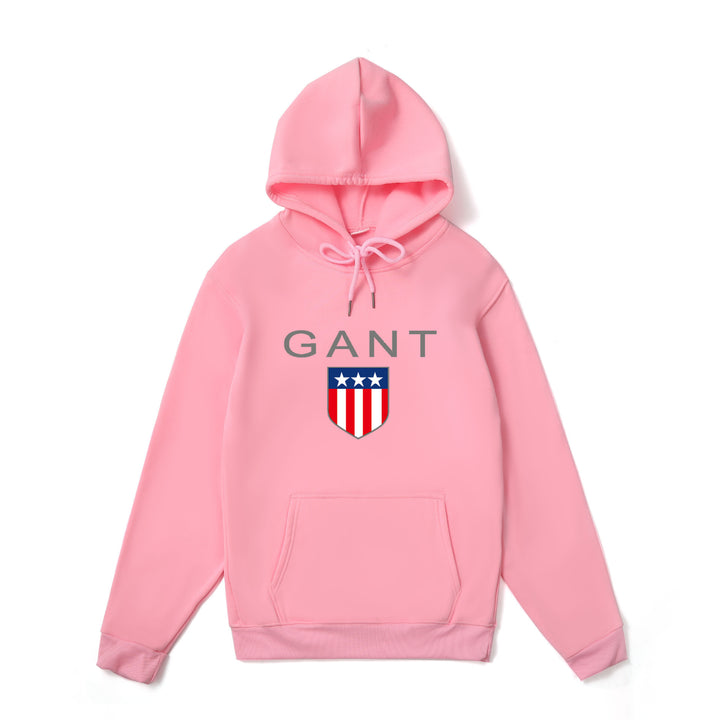 Men's Hoodie with Sporty Logo Design and Kangaroo Pocket Lisslune