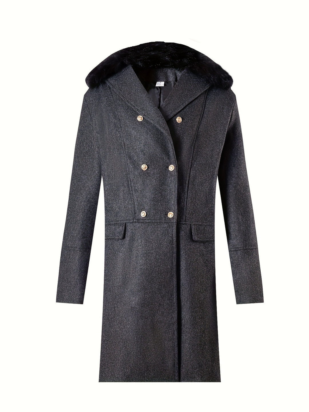 Men's elegant long coat with luxurious fur collar Lisslune