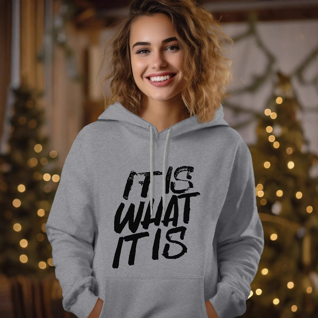 Women's hoodie with creative lettering and comfortable fit Lisslune