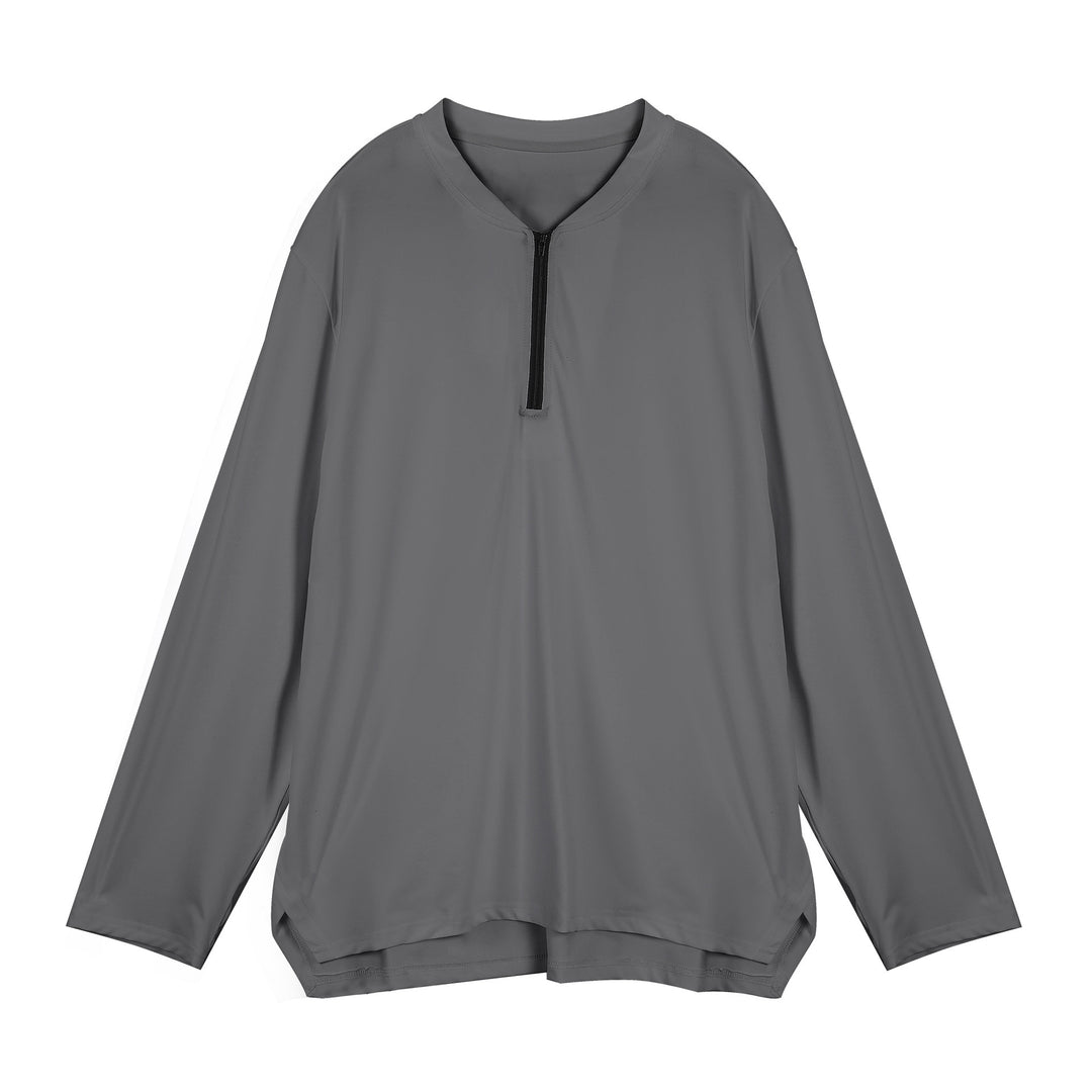 Men's long-sleeve functional shirt with stand-up collar and zipper Lisslune