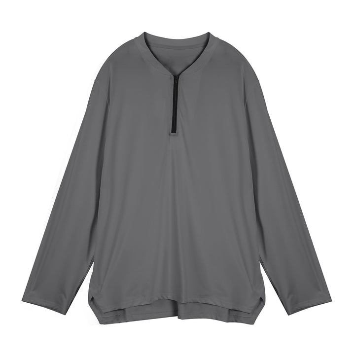 Men's long-sleeve functional shirt with stand-up collar and zipper Lisslune