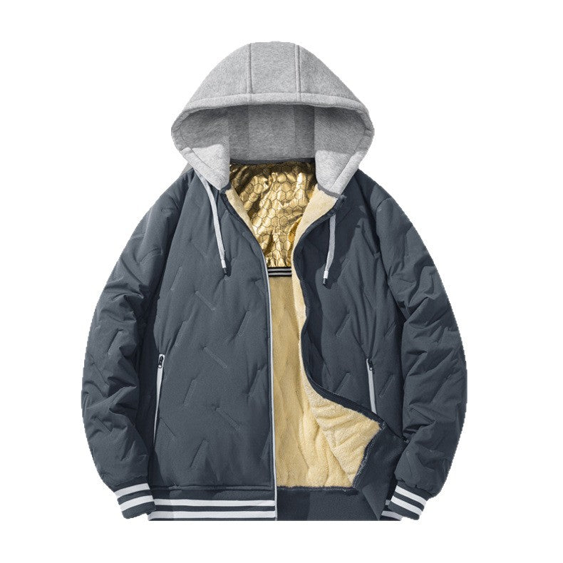Men's padded and lined urban jacket with high collar Lisslune