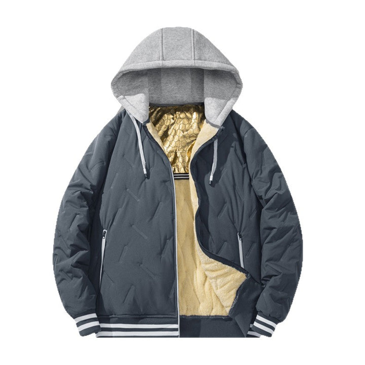 Men's padded and lined urban jacket with high collar Lisslune