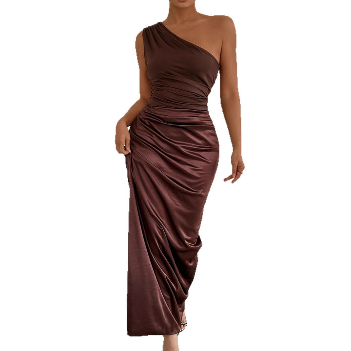 Damen Elegantes und figurbetontes Abendkleid mit asymmetrischem Ausschnitt Lisslune
