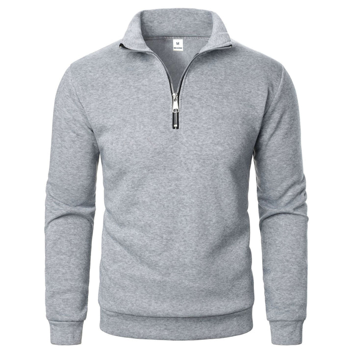 Men's fleece pullover with practical stand-up collar and zipper Lisslune