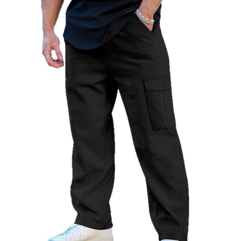 Men's Casual Cargo Pants with Elastic Waistband and Practical Pockets Lisslune