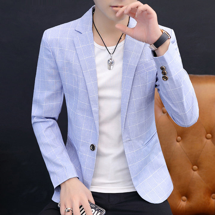 Men's fashionable comfort trousers with checked design Lisslune