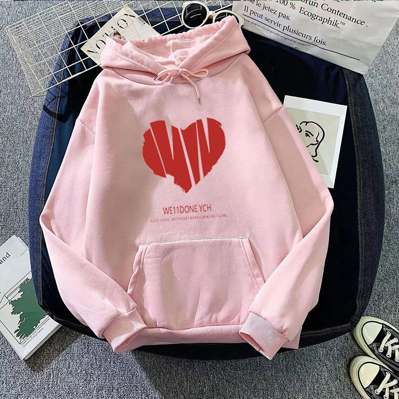 Women’s hoodie with creative heart design and stylish lettering Lisslune