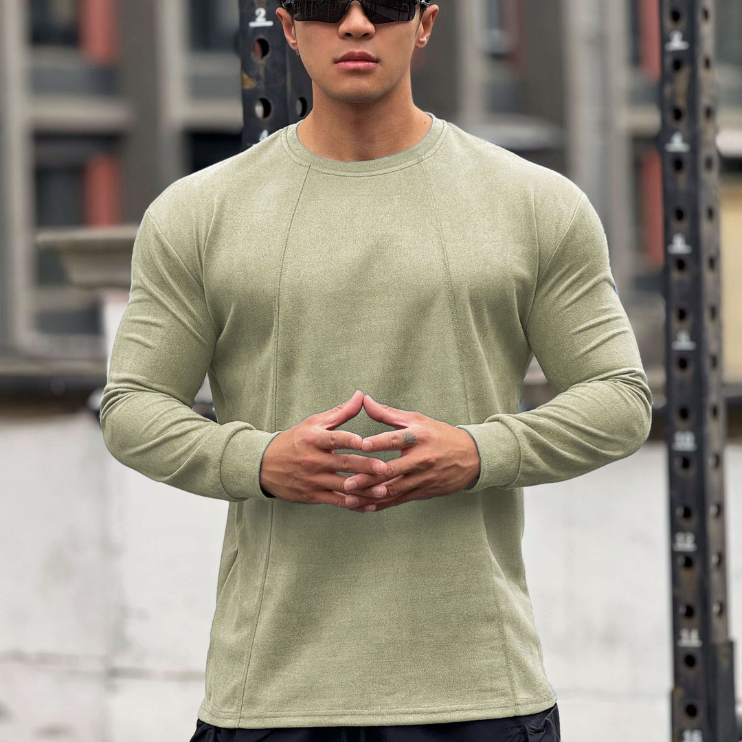 Men's Long Sleeve Sports Shirt with Seamless Processing and Fitted Cut Lisslune