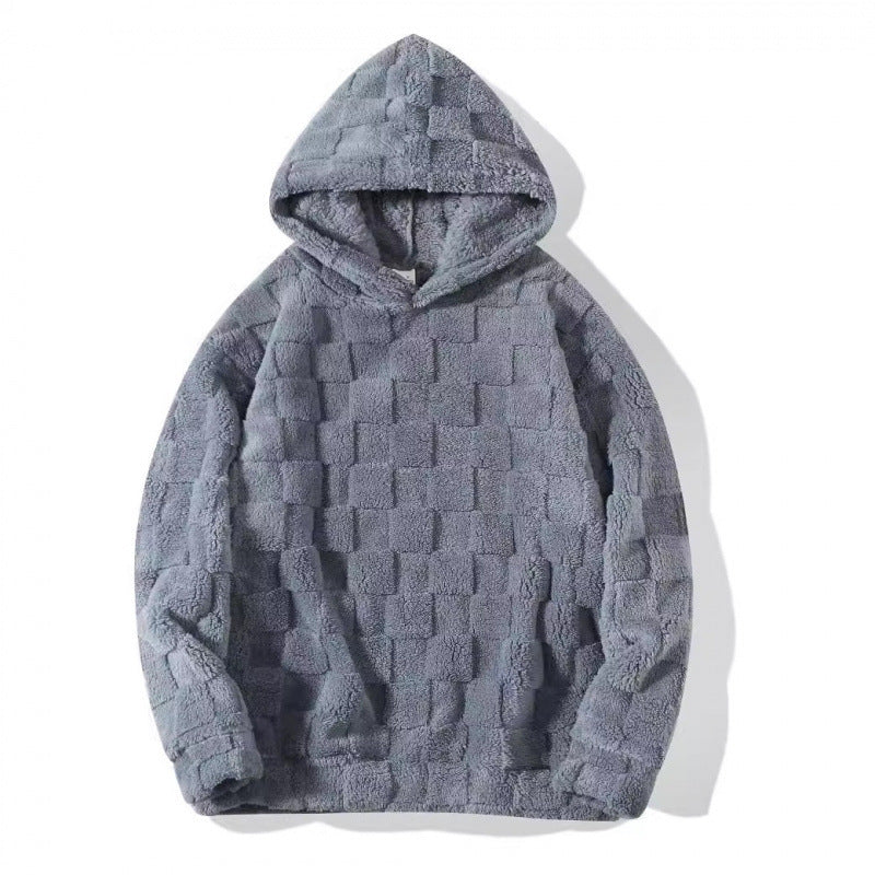 Men's cozy fleece hoodie with textured surface Lisslune