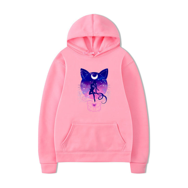 Women's hoodie with artistic cat design and comfortable fit Lisslune