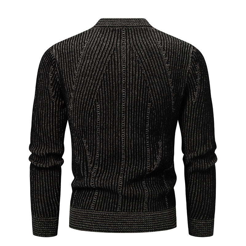 Men's elegant cardigan with V-neck and fine cable pattern Lisslune