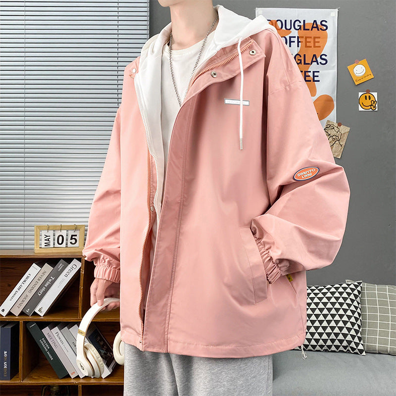 Men's casual transitional jacket with adjustable hood and breathable lining Lisslune