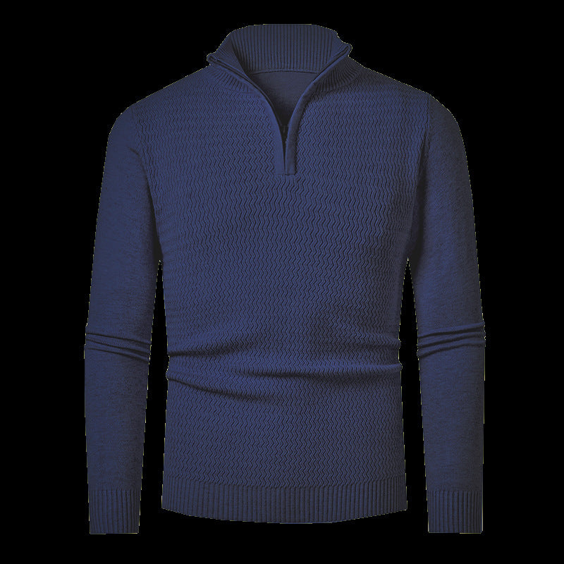 Men's knit sweater with high collar and textured design Lisslune