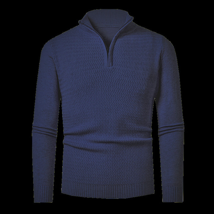 Men's knit sweater with high collar and textured design Lisslune