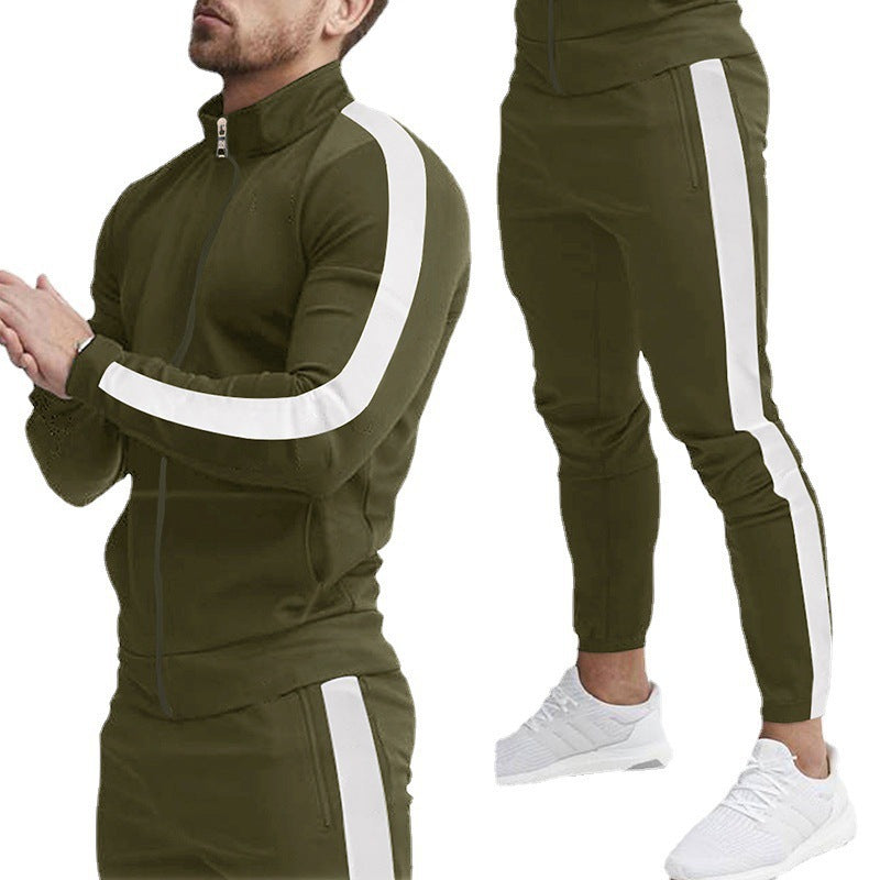 Men's sporty tracksuit with high collar and side zip pockets Lisslune