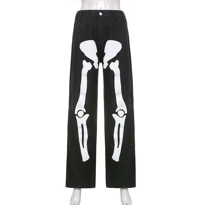 Women casual cargo pants with eye-catching skeleton design Lisslune