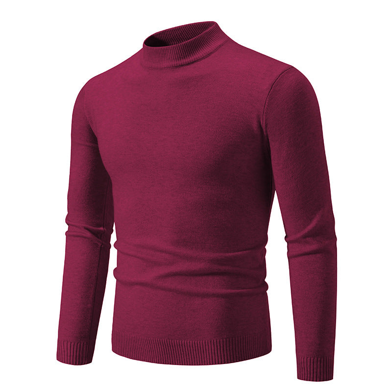 Men's fine knit sweater with high collar and elastic cuffs Lisslune