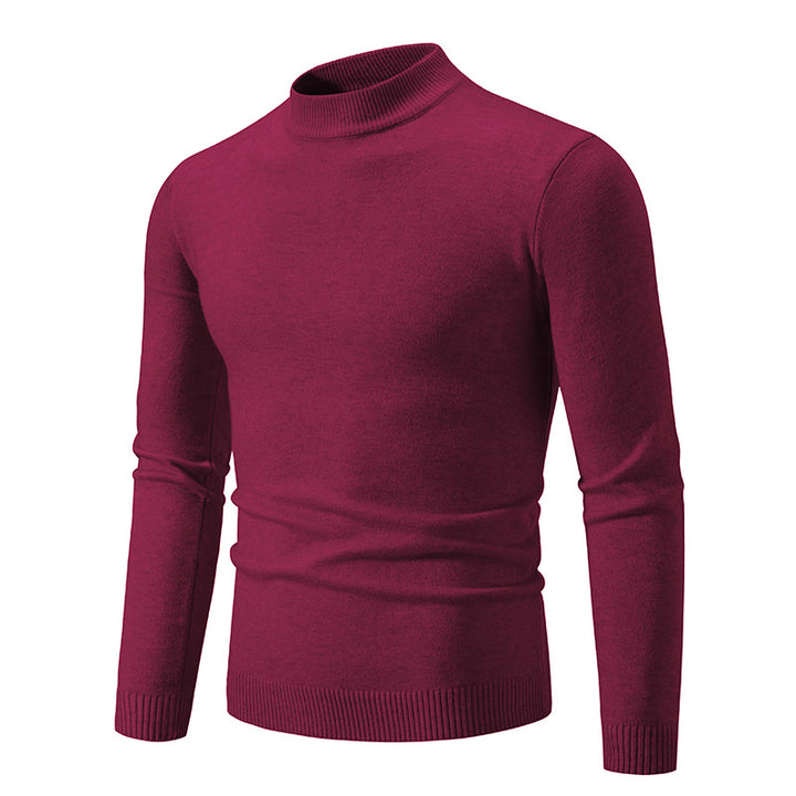 Men's fine knit sweater with high collar and elastic cuffs Lisslune