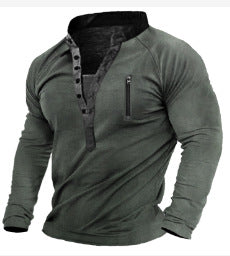 Men's long sleeve shirt with elegant button closure and practical chest pocket Lisslune