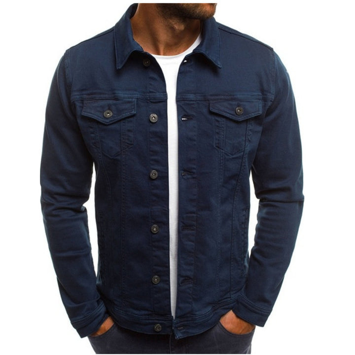 Men's denim jacket in modern design with practical breast pockets Lisslune