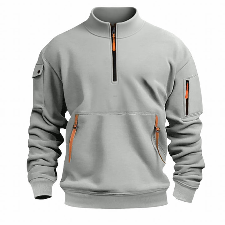 Men's functional sweater with practical zipper and four pockets Lisslune