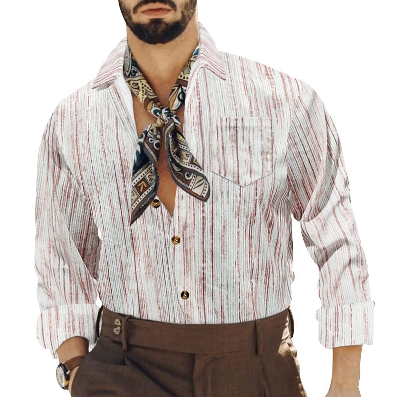 Men's casual shirt with trendy pattern and practical chest pocket Lisslune