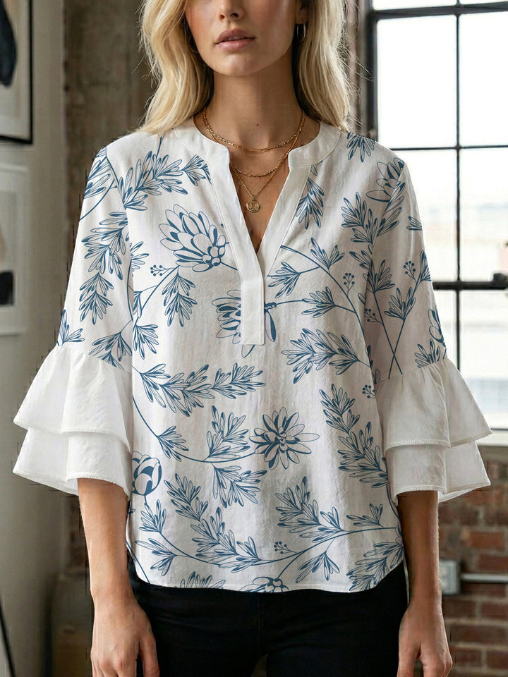 Women's artistic top with ruffled sleeves Lisslune