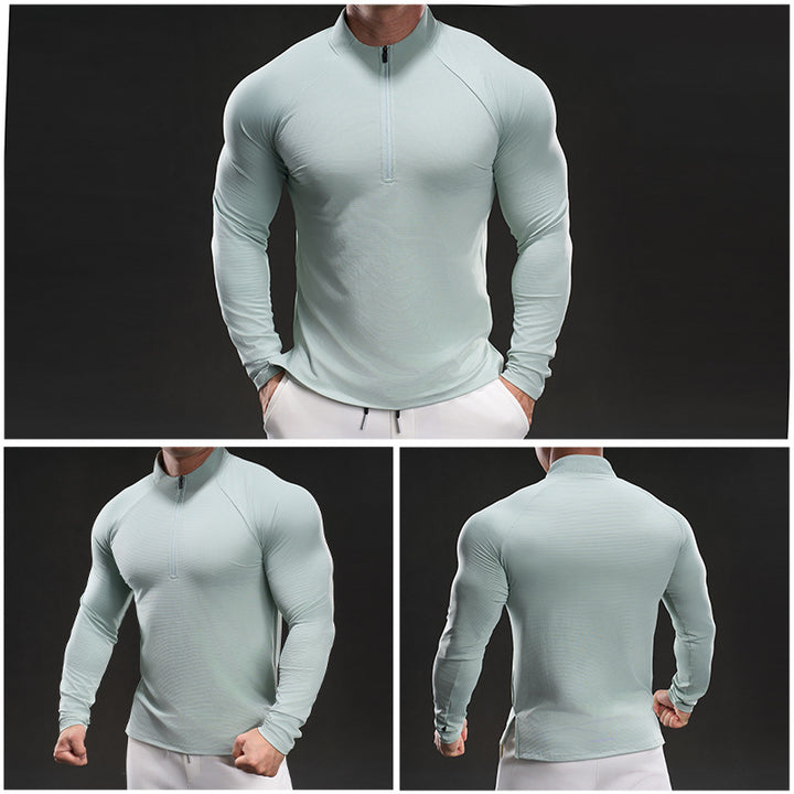 Men's Sporty Long-Sleeve Shirt with Full Zip Lisslune