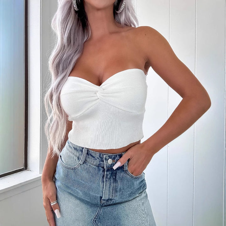 Women's mid-length denim skirt with partially frayed hem and high slit Lisslune