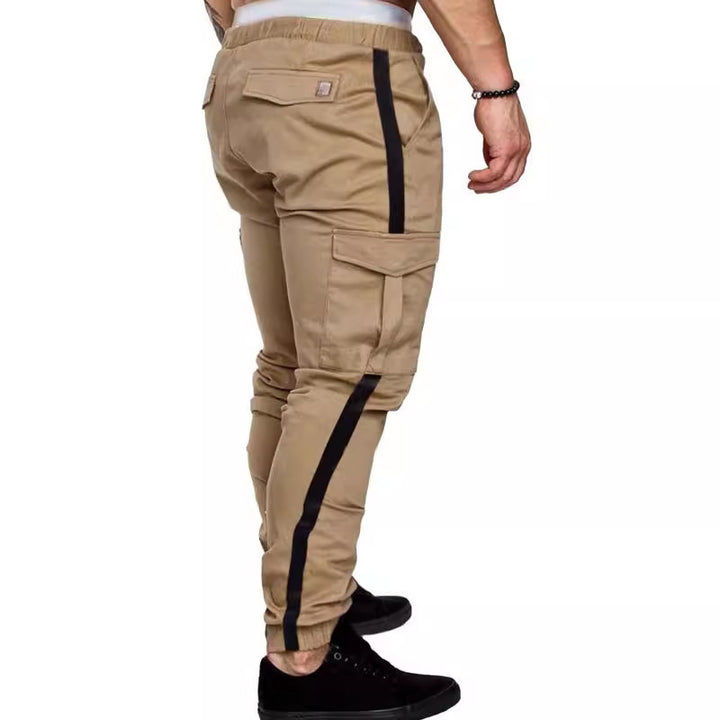 Men's cargo pants with elastic waistband and versatile side pockets Lisslune