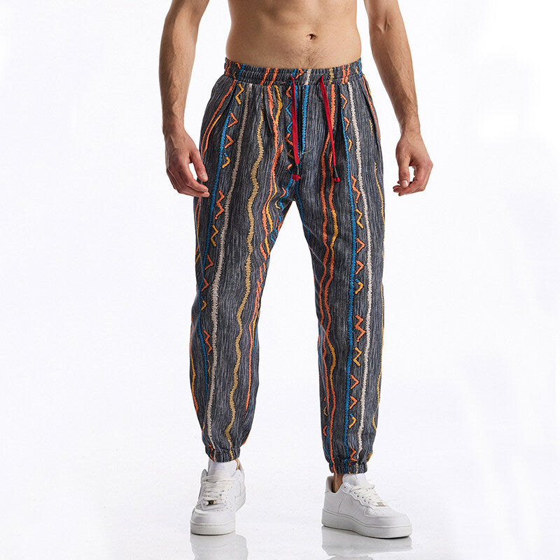 Men's casual sweatpants with trendy pattern Lisslune