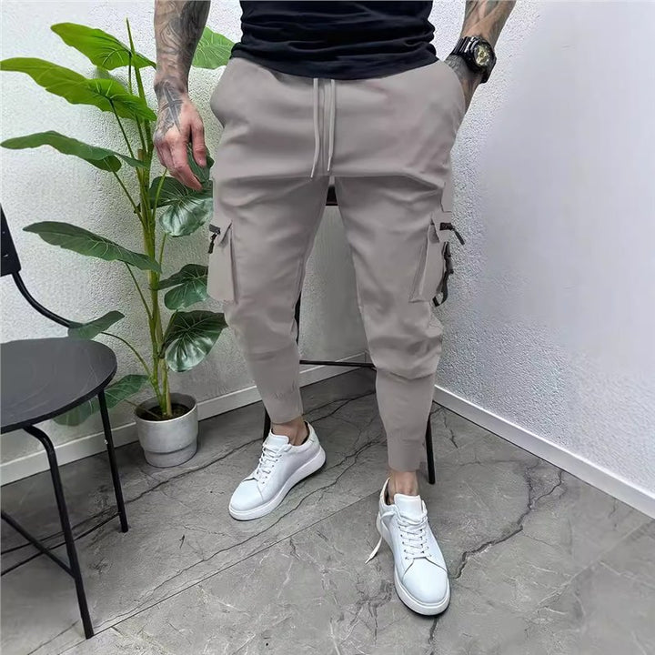 Men's stylish cargo joggers with practical pockets and elastic waistband Lisslune