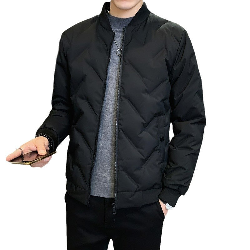 Men's quilted bomber jacket with high collar and practical pockets Lisslune