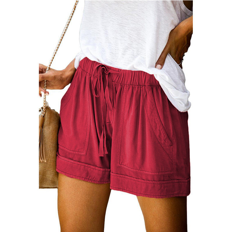 Damen Bequeme Sommer-Shorts mit elastischem Bund und praktischen Taschen Lisslune