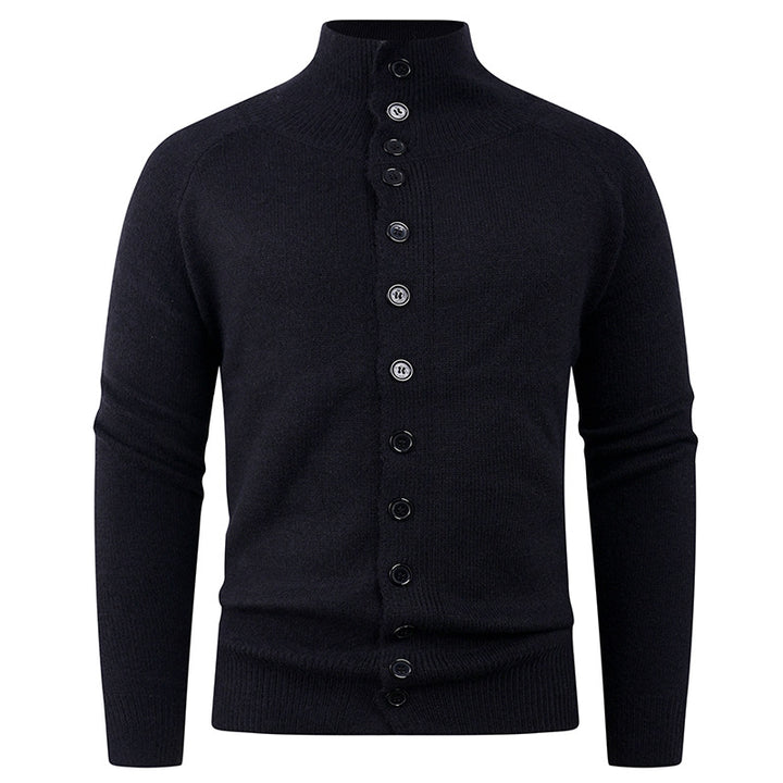 Men's cardigan with modern stand-up collar and button closure Lisslune