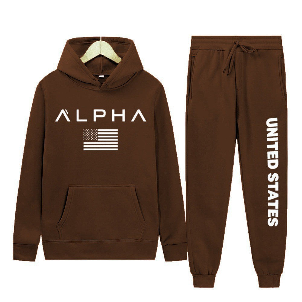 Women's hoodie and jogging pants set with creative front print and sporty cut Lisslune