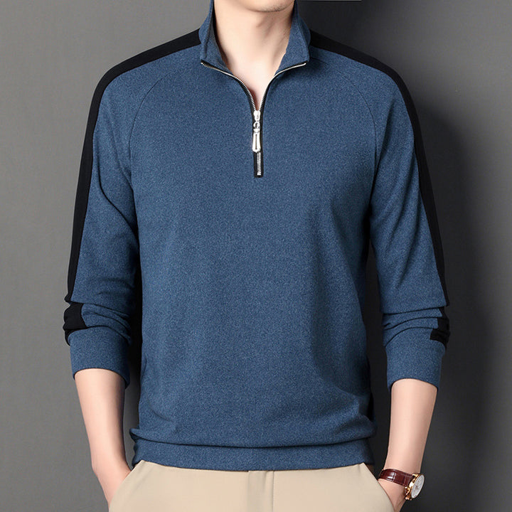 Men's Modern Pullover with Half-Latex Zipper and Ergonomic Cut Lisslune
