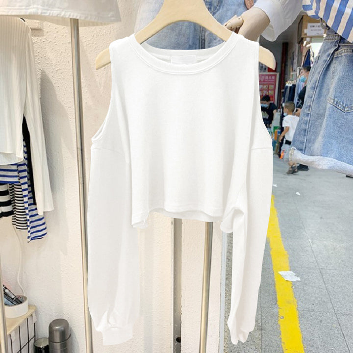 Women's Casual Crop Top with Long Sleeves