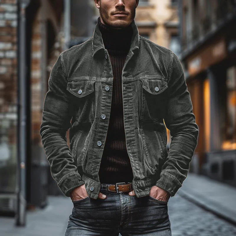 Men's cord jacket with stylish cut and functional pockets Lisslune