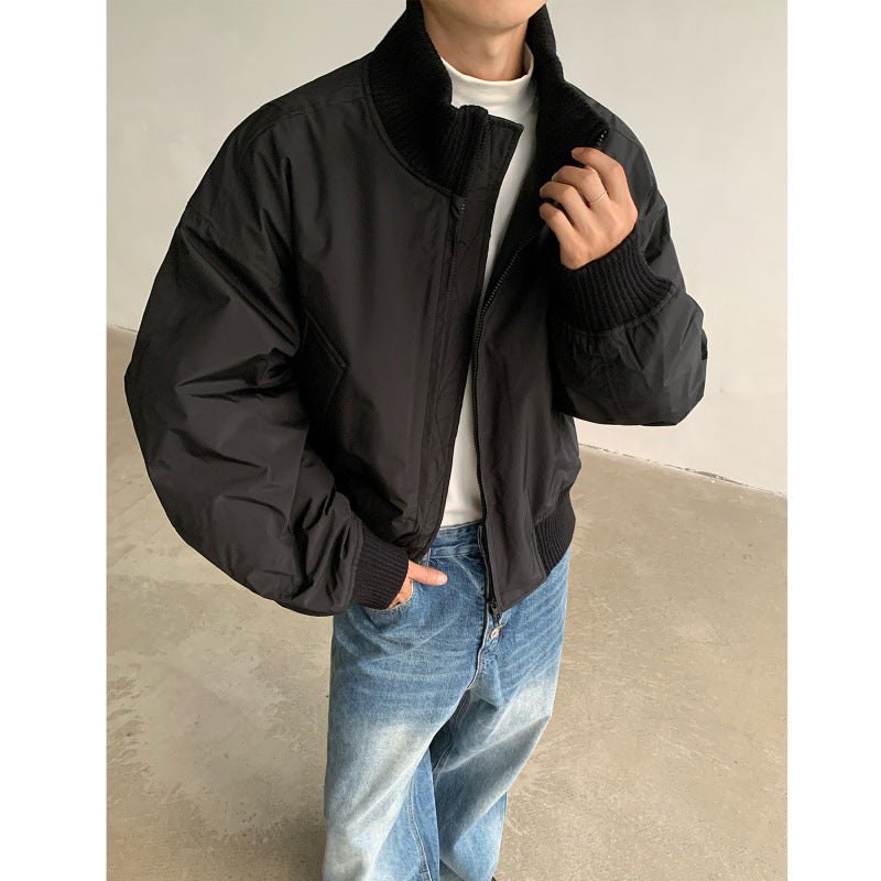 Men's casual bomber jacket with high collar and practical pockets Lisslune