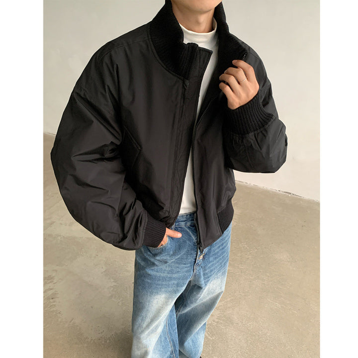 Men's casual bomber jacket with high collar and practical pockets Lisslune