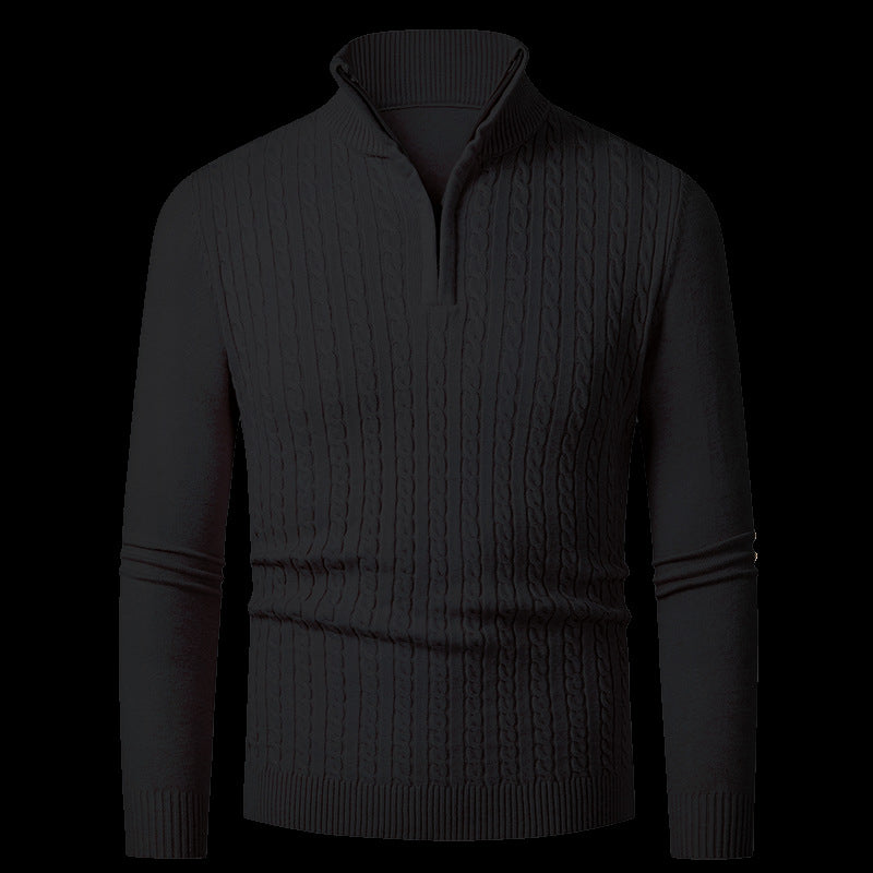 Men's fine knit sweater with stylish zipper Lisslune