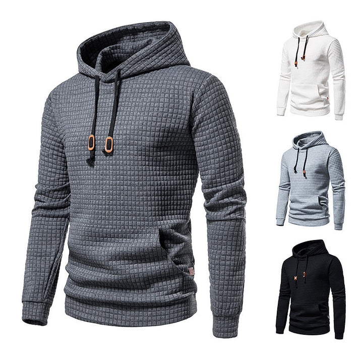 Men's Hooded Sweatshirt with Textured Design Lisslune