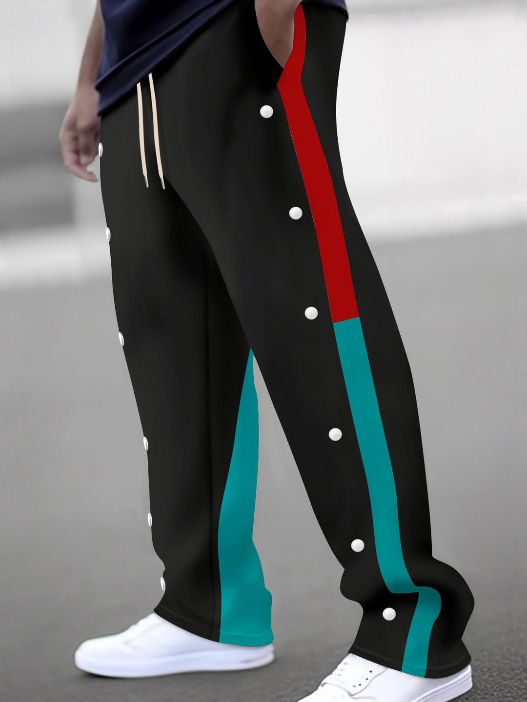 Men's sports pants with side snap buttons Lisslune