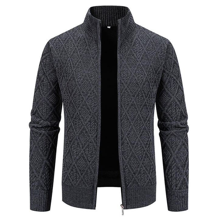 Men's cardigan with textured design and high collar Lisslune