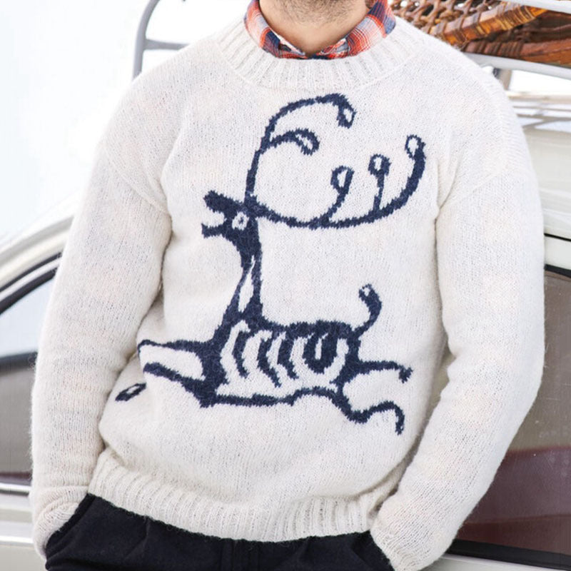 Men's sweater with festive reindeer motif and high-quality wool blend Lisslune
