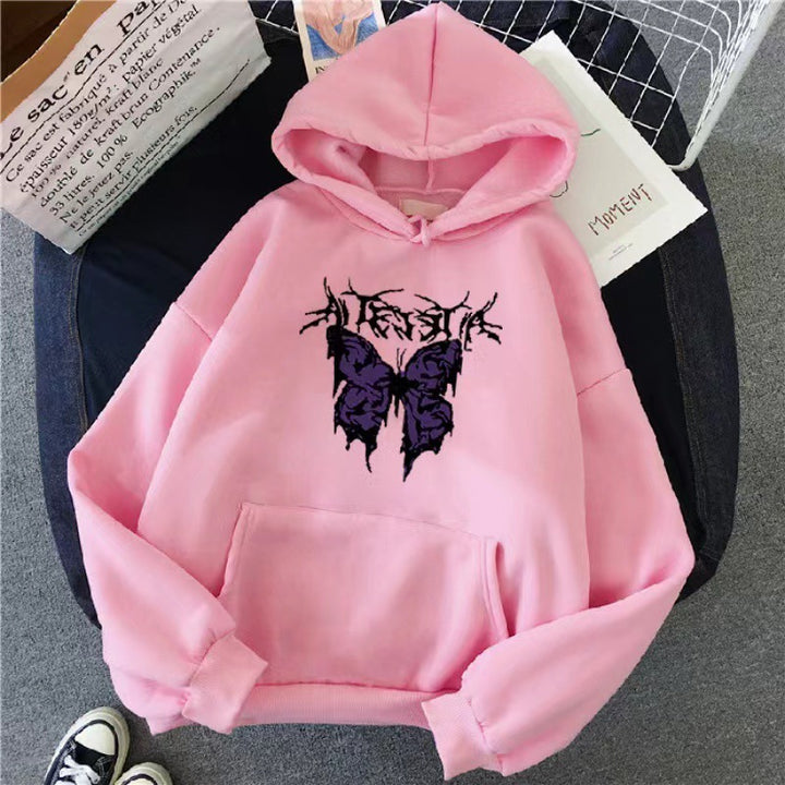 Women’s Hoodie with Artistic Butterfly Design Lisslune