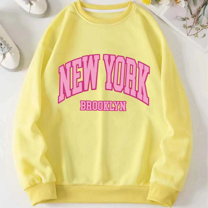 Women's casual sweater with striking NYC print Lisslune